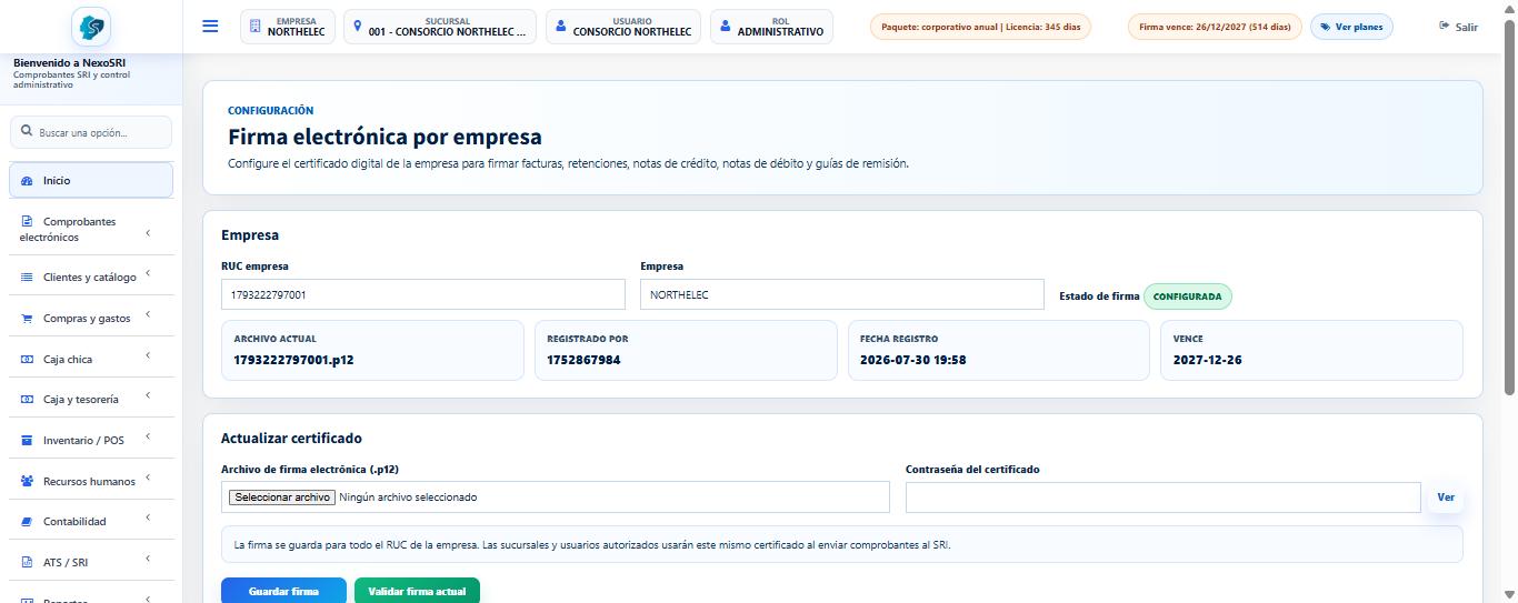 Firma electronica NexoSRI